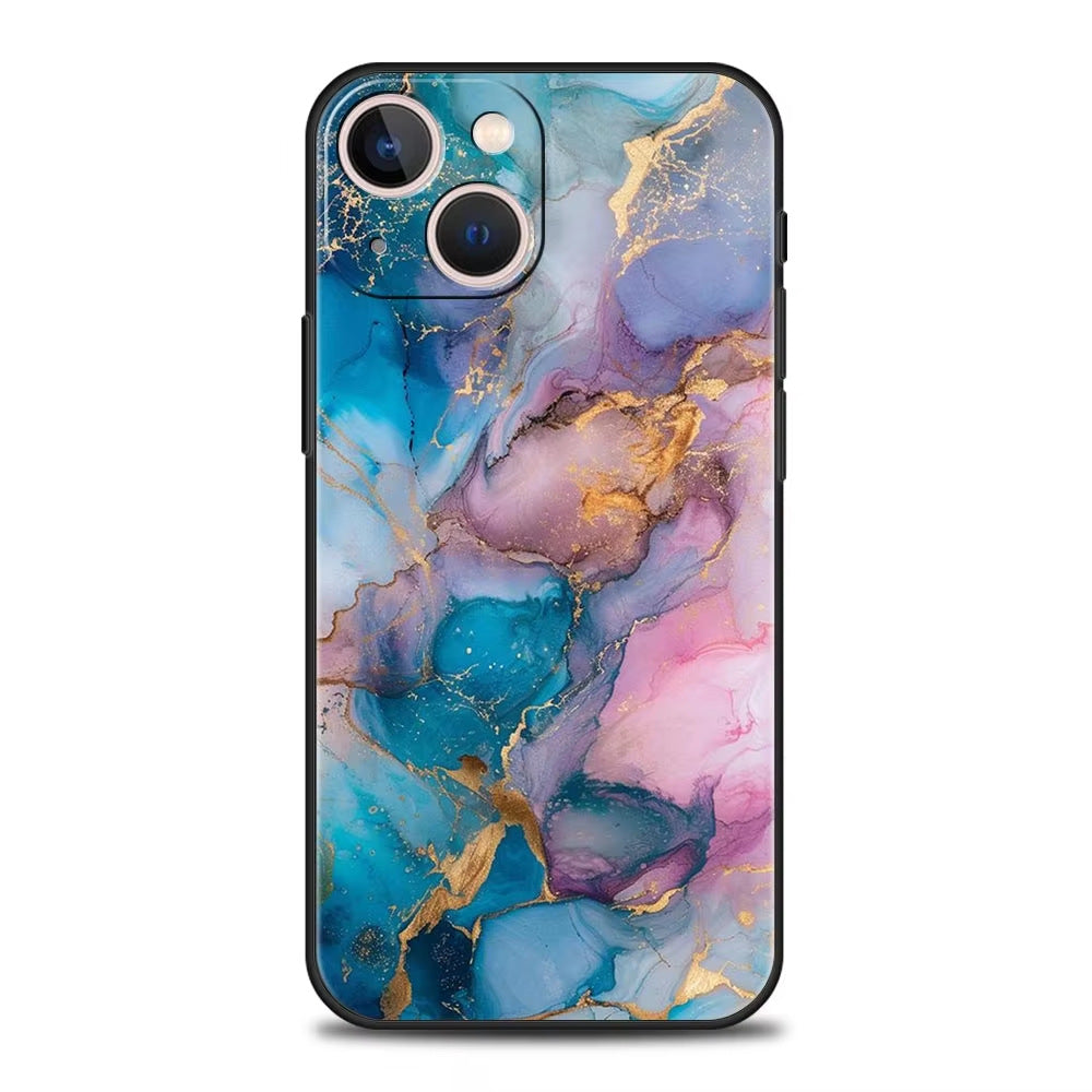 Purple green design marble phone case