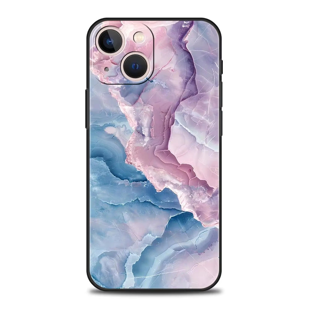 Purple green 2 design marble phone case