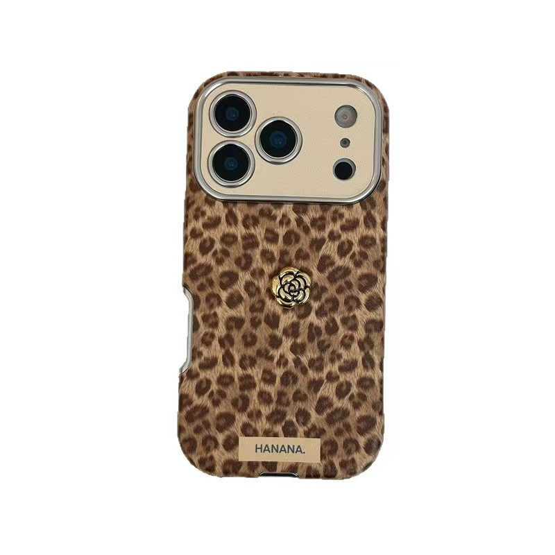 Camellia Leopard Print Phone Case
