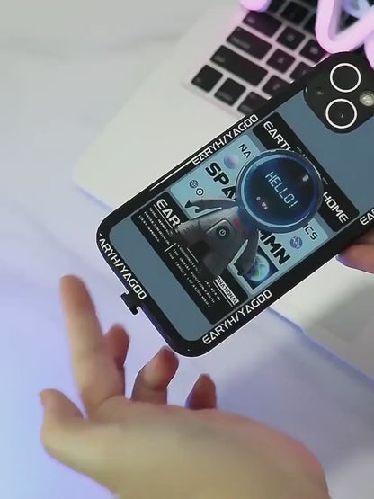 Astronaut (Orange) Theme Phone Case, Glows in the Dark