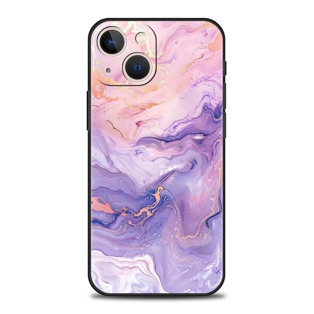 Purple-pink design marble phone case