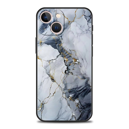 Jade platinum wire design marble phone case