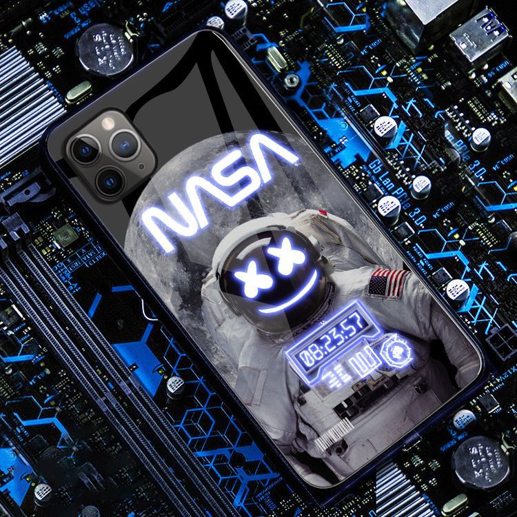 A glowing NASA astronaut phone case