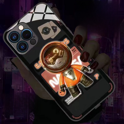 Astronaut (Orange) Theme Phone Case, Glows in the Dark